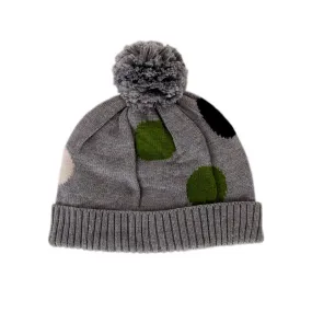 Acorn Spots Merino Beanie - Grey