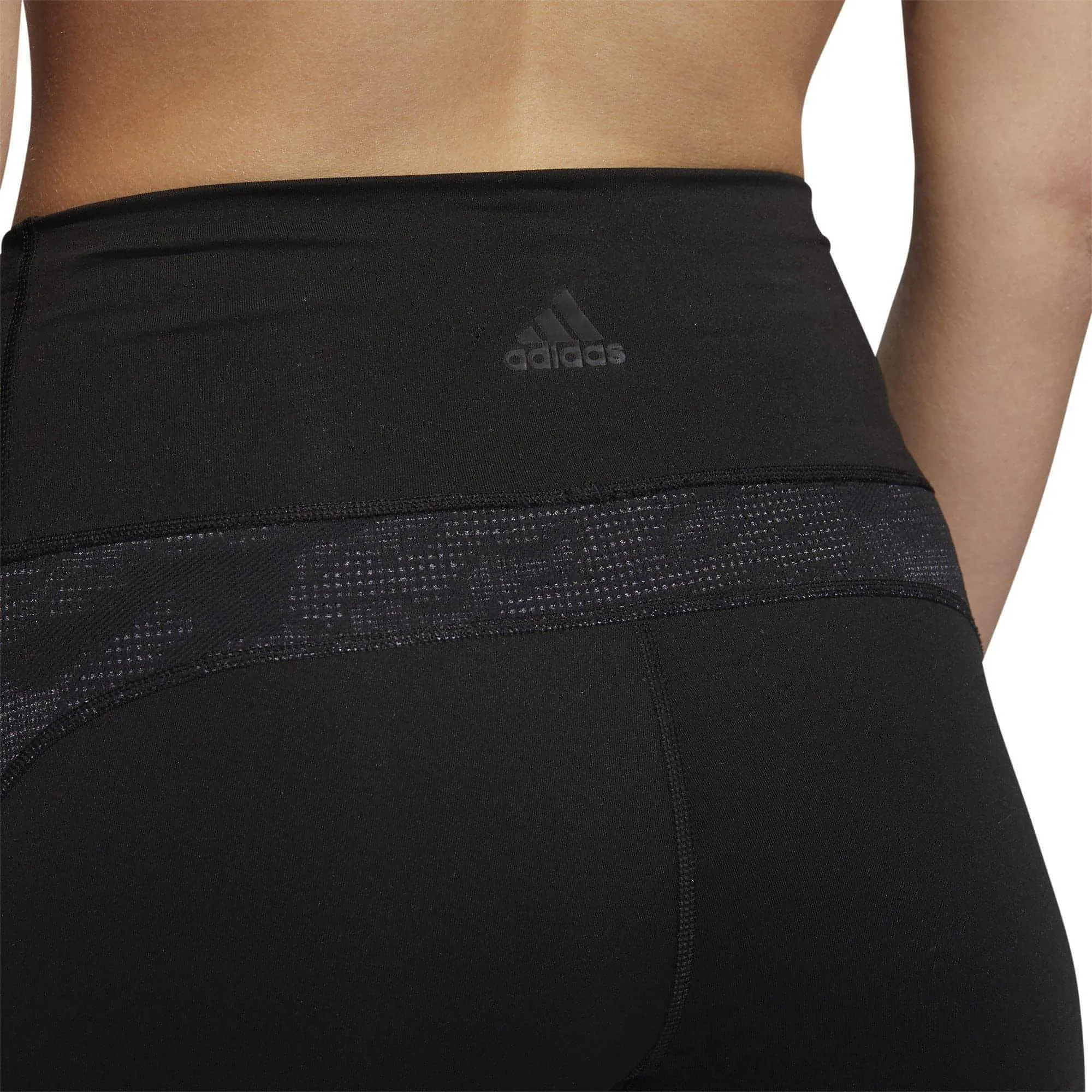 adidas Believe This Jacquard High Rise Womens Long Training Tights - Black