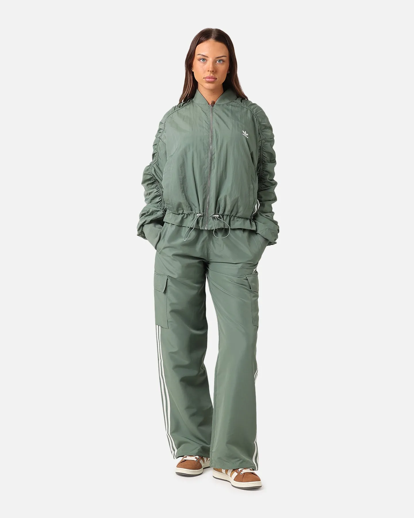 Adidas Women's 3 Stripes Cargo Pants Trace Green