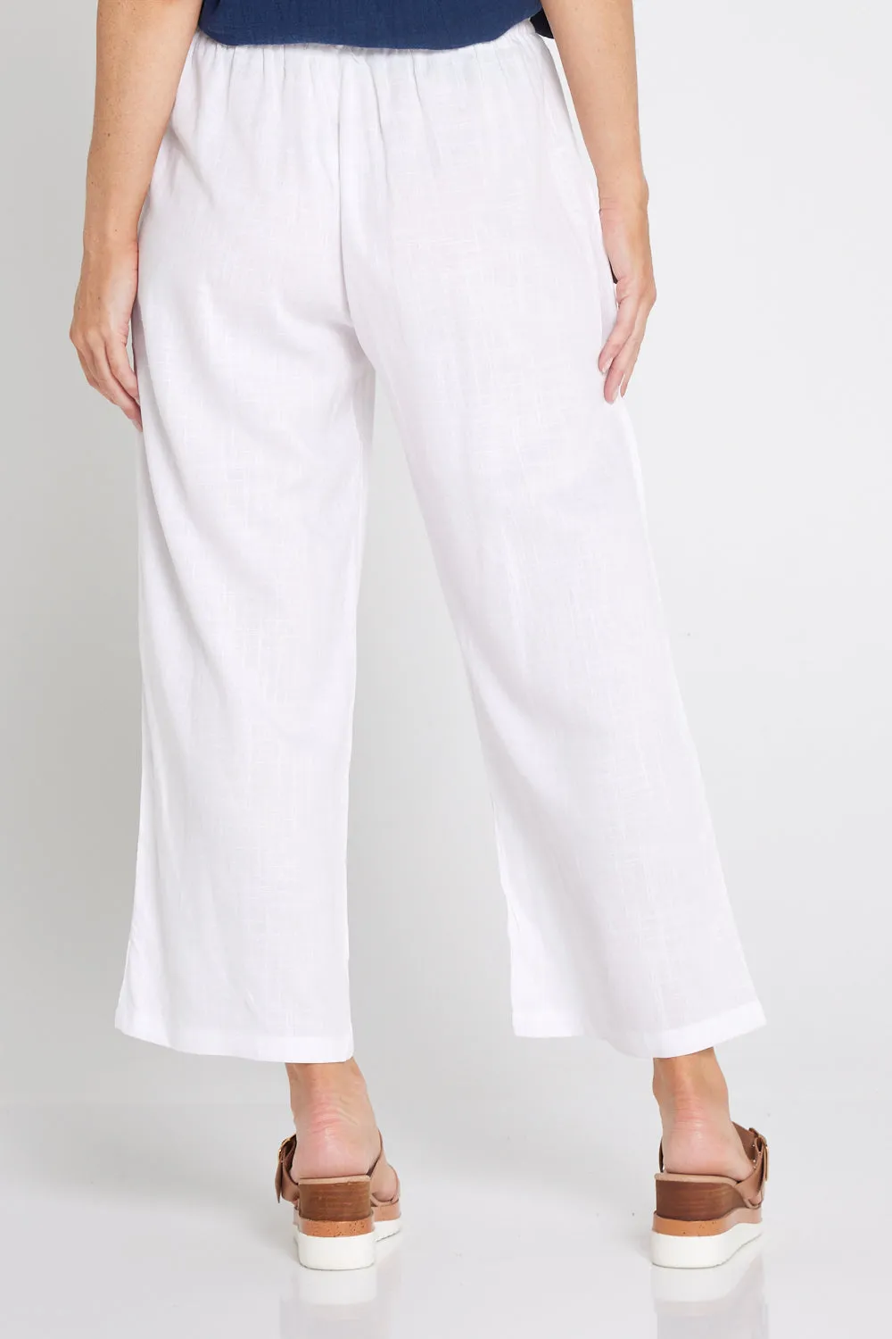 Aiko Linen Pants - White Linen