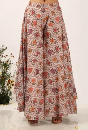 Airi Floral Chintz Assymetrical Flared Palazzo Pants