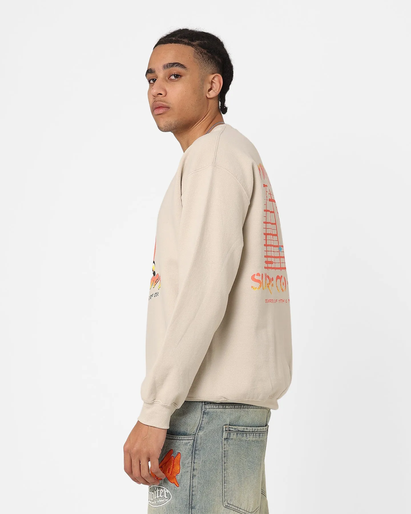 American Thrift Windrunners Surf Co Crewneck Sand