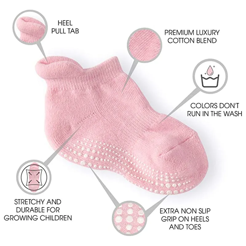 Anti Skid Socks Combo for Boys and Girls (1-3 Years , 6 Pairs)