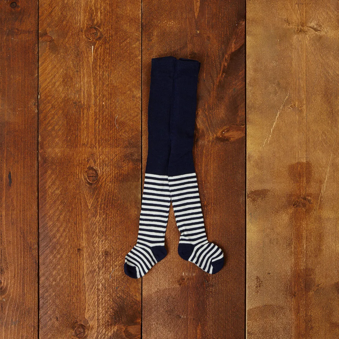 Baby Tights - Navy / Cream Stripe