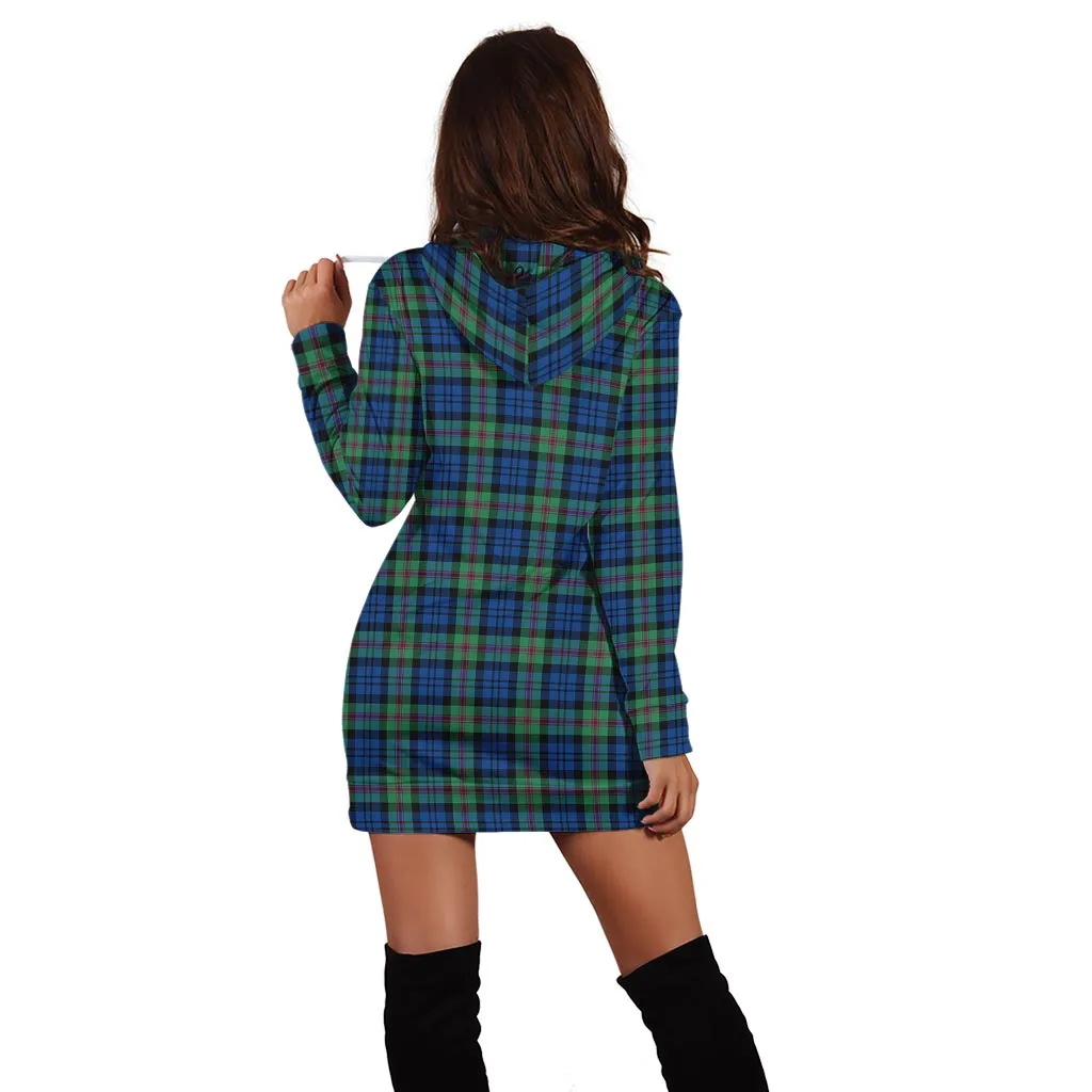 Baird Ancient Tartan Hoodie Dress with Family Crest