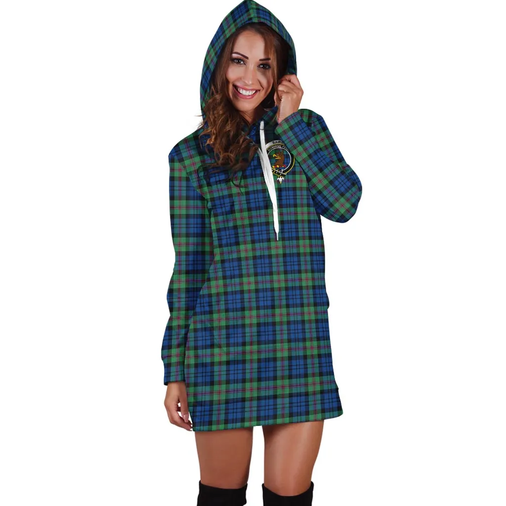 Baird Ancient Tartan Hoodie Dress with Family Crest