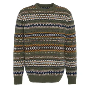 Barbour Case Fair Isle Jumper Willow Green