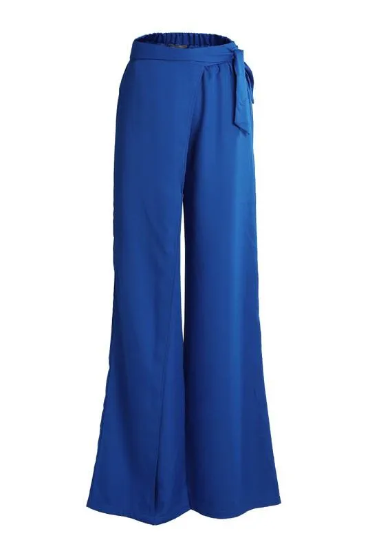 Belted Tie Wide Leg Pants