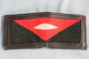 Bi-fold Red & Black Stingray Wallet