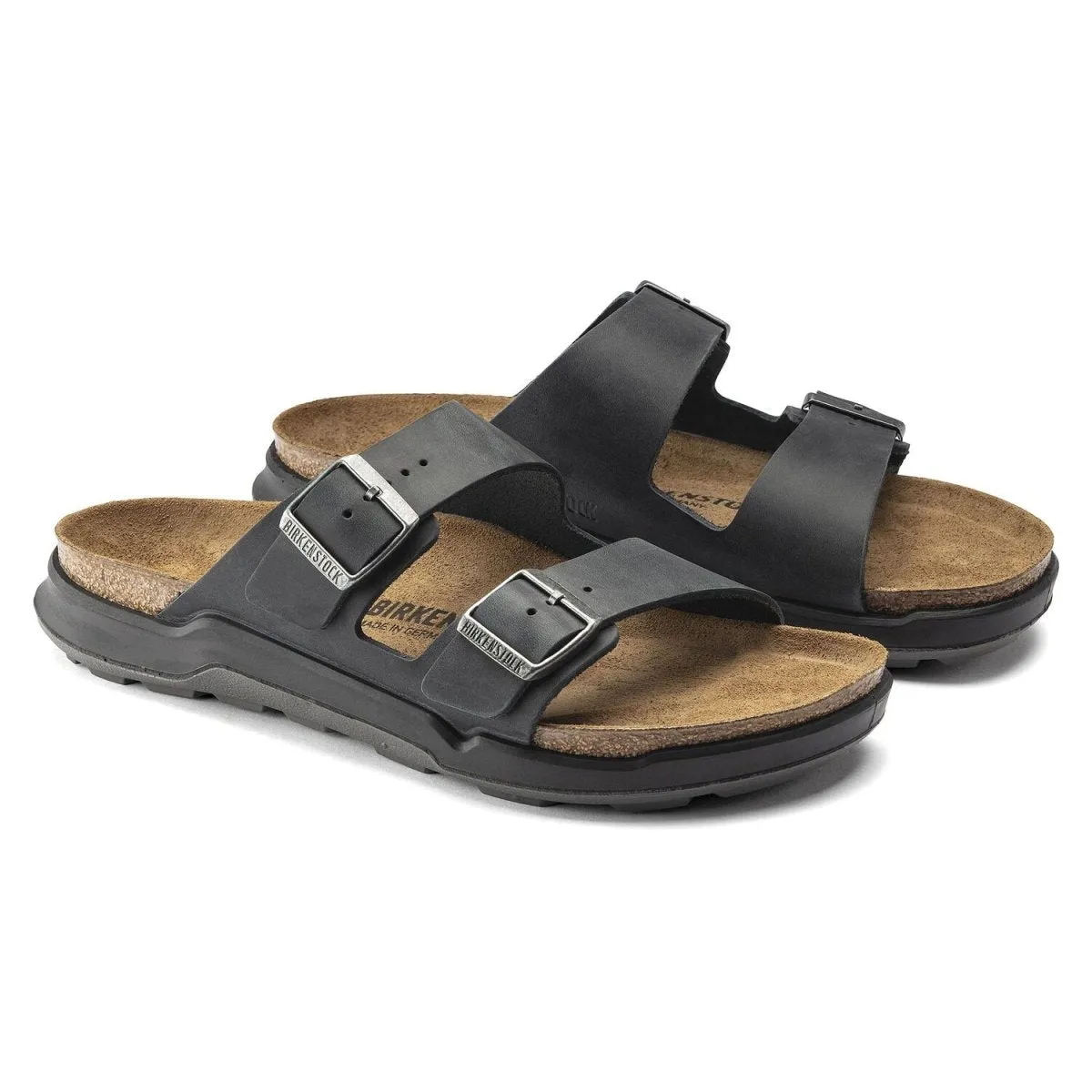 Birkenstock Men's Arizona Rugged Cross Town Black Oiled Leather