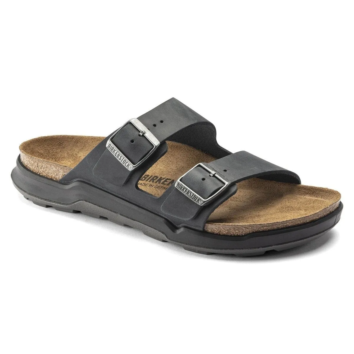 Birkenstock Men's Arizona Rugged Cross Town Black Oiled Leather