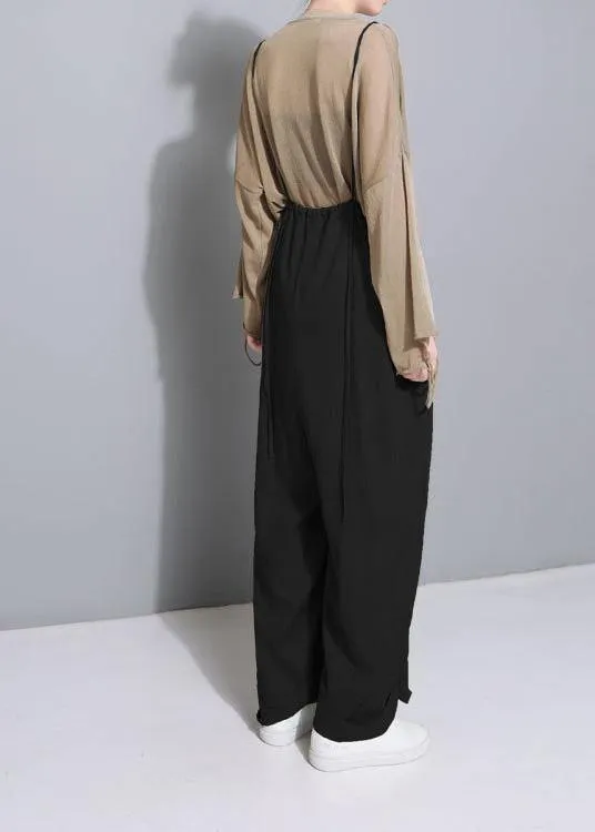 black casual cotton wearing methods pants plus size linen wide leg pants