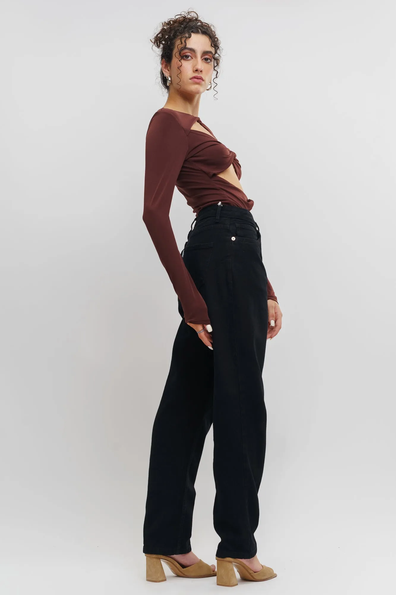 Black Mom High Ankle Jeans