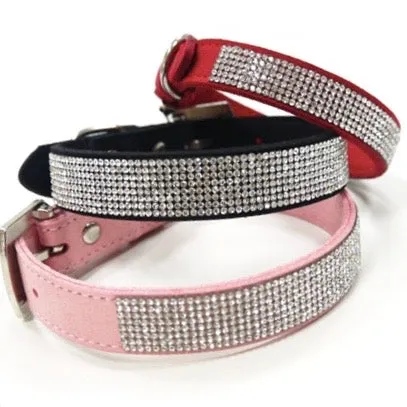 bling collar - pink, red and black