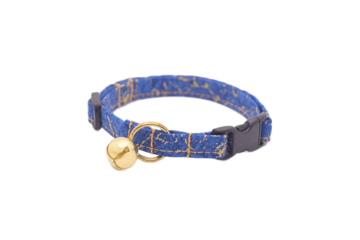 Blue & Gold Marble Cat Collar