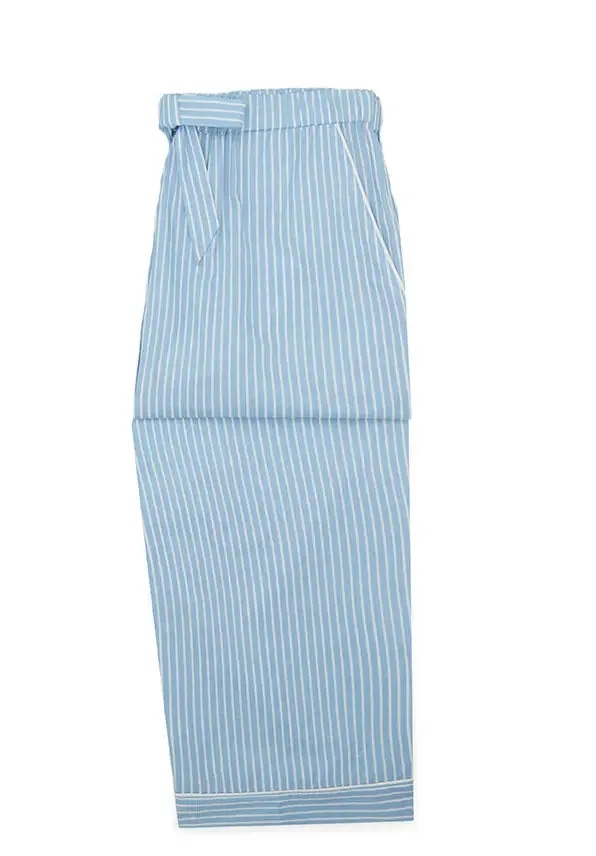 Blue & White Stripe Women's Organic Cotton Pyjama Trouser