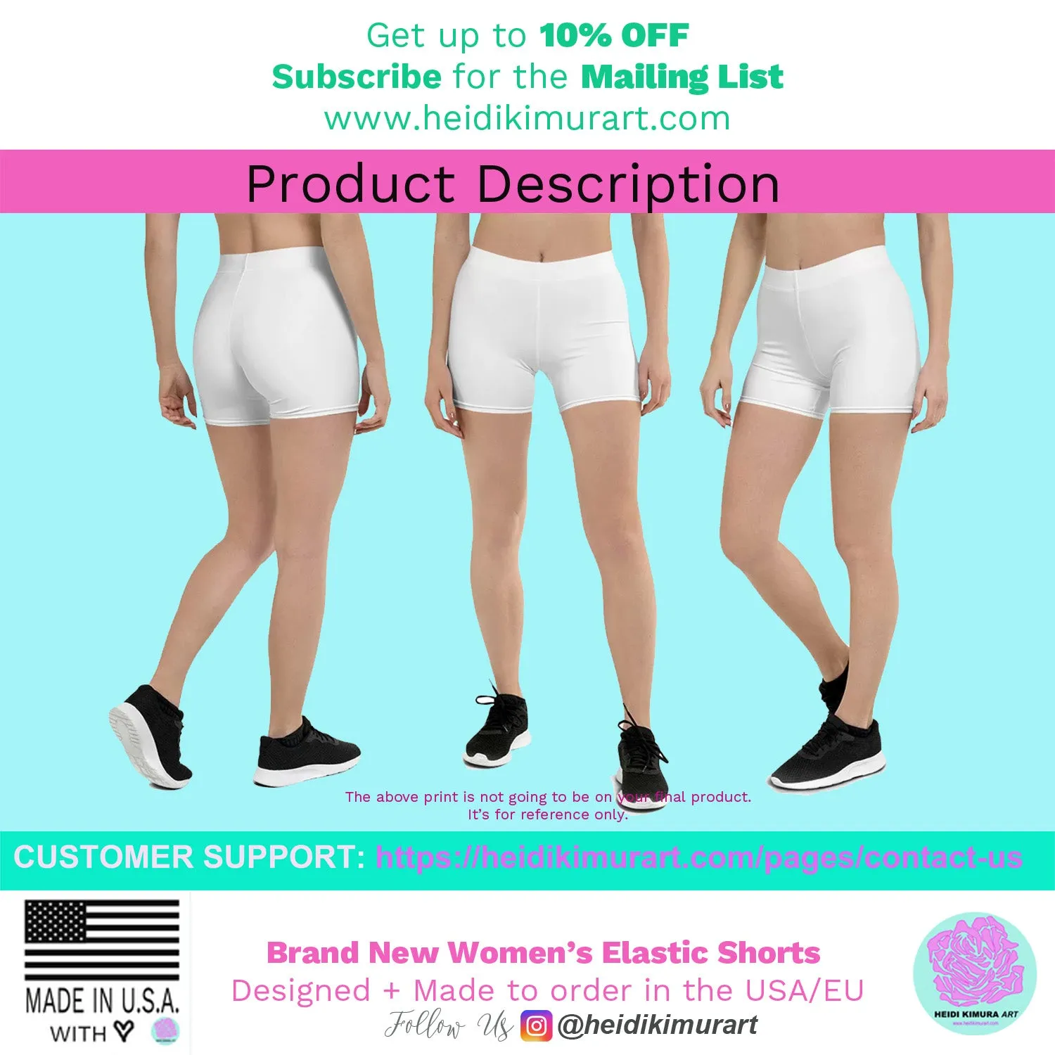 Blue Curvy Women's Shorts, Light Blue Designer Wavy Gym Short Tights-Made in USA/EU/MX