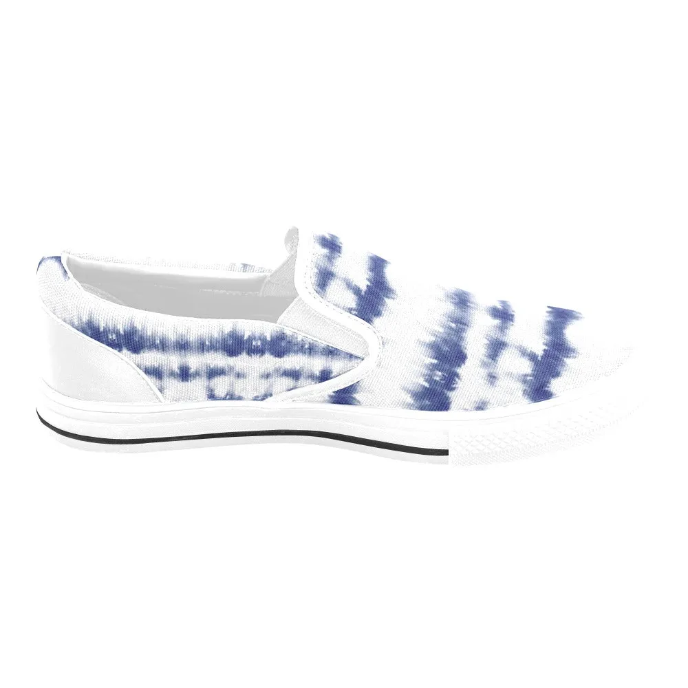 Blue Tie-dye Slip-on Canvas Women's Shoes