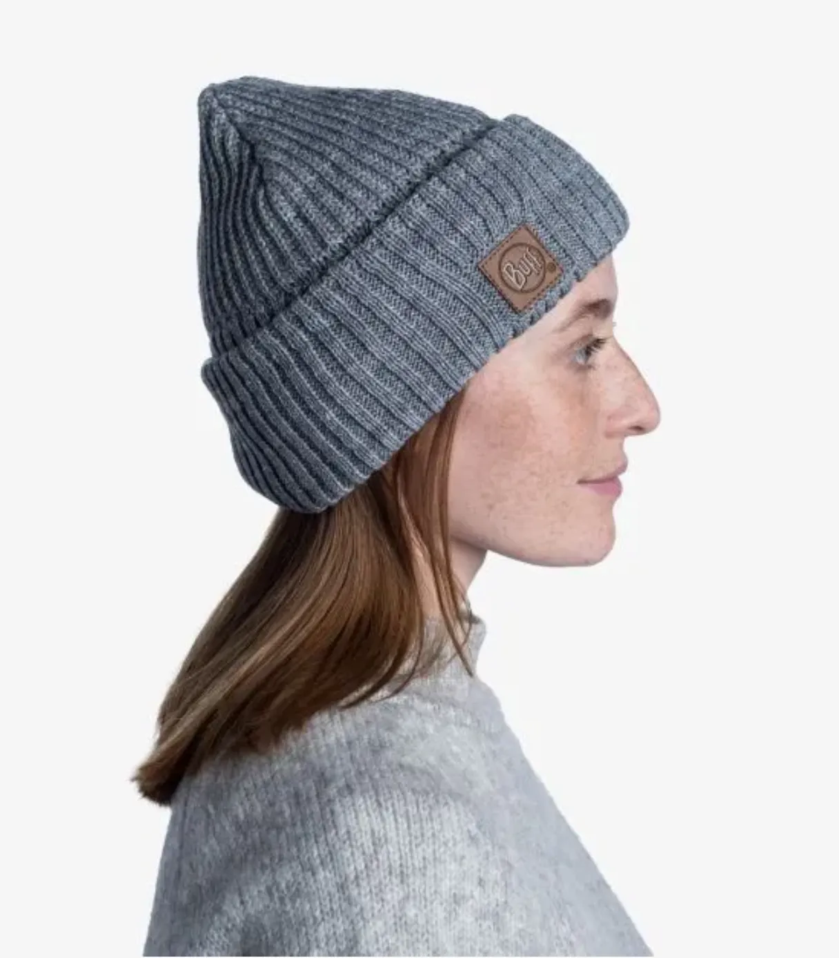 Buff Knitted Beanie Rutger Melange Grey