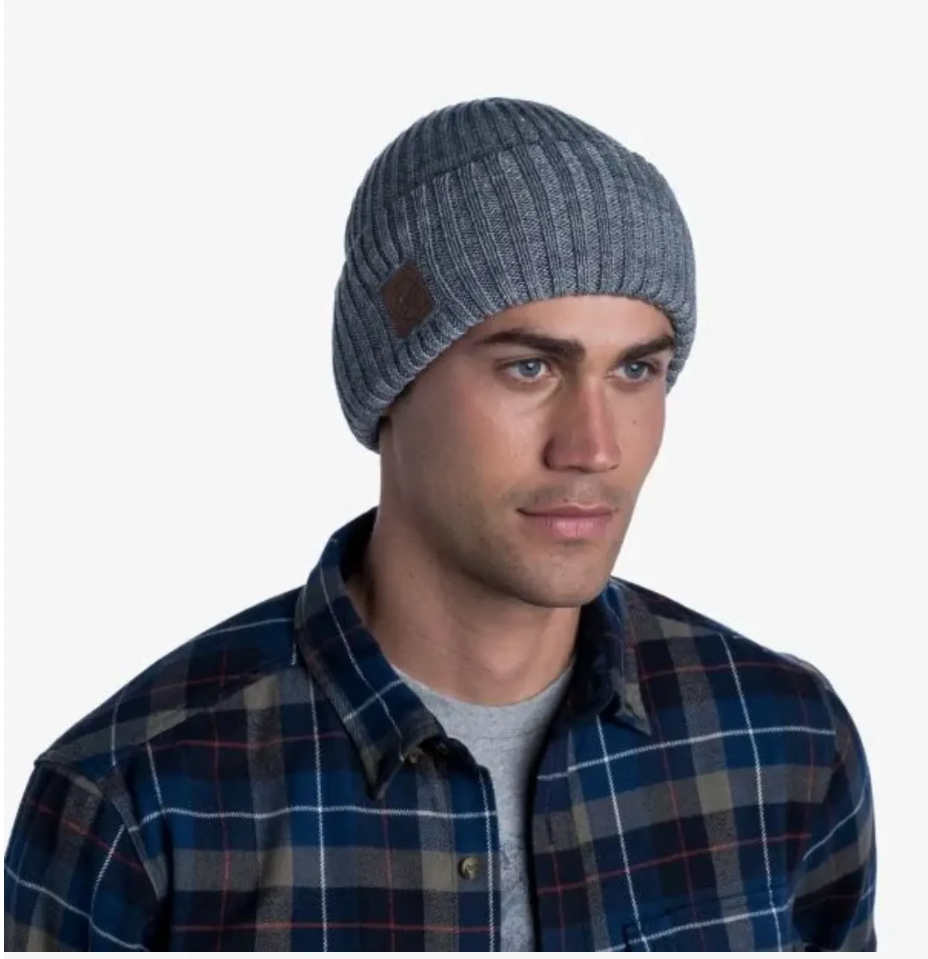 Buff Knitted Beanie Rutger Melange Grey