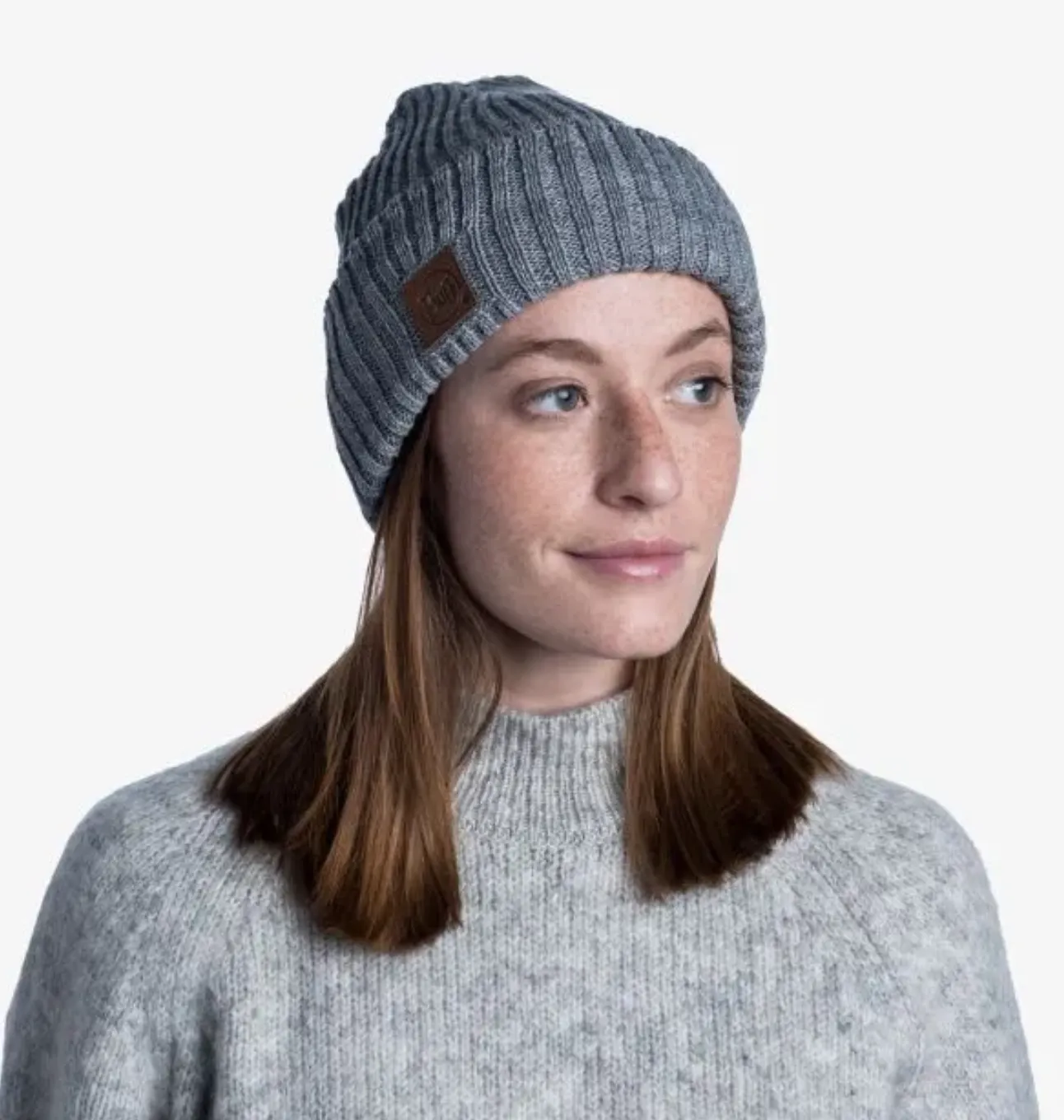 Buff Knitted Beanie Rutger Melange Grey