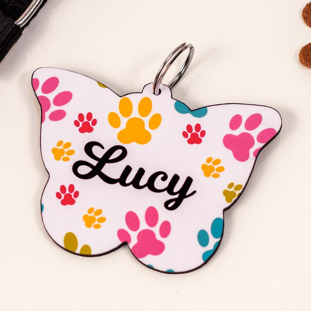 Butterfly Shaped Customized Wooden Dog Name Tag