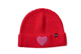 Candy Apple Terry Heart Beanie