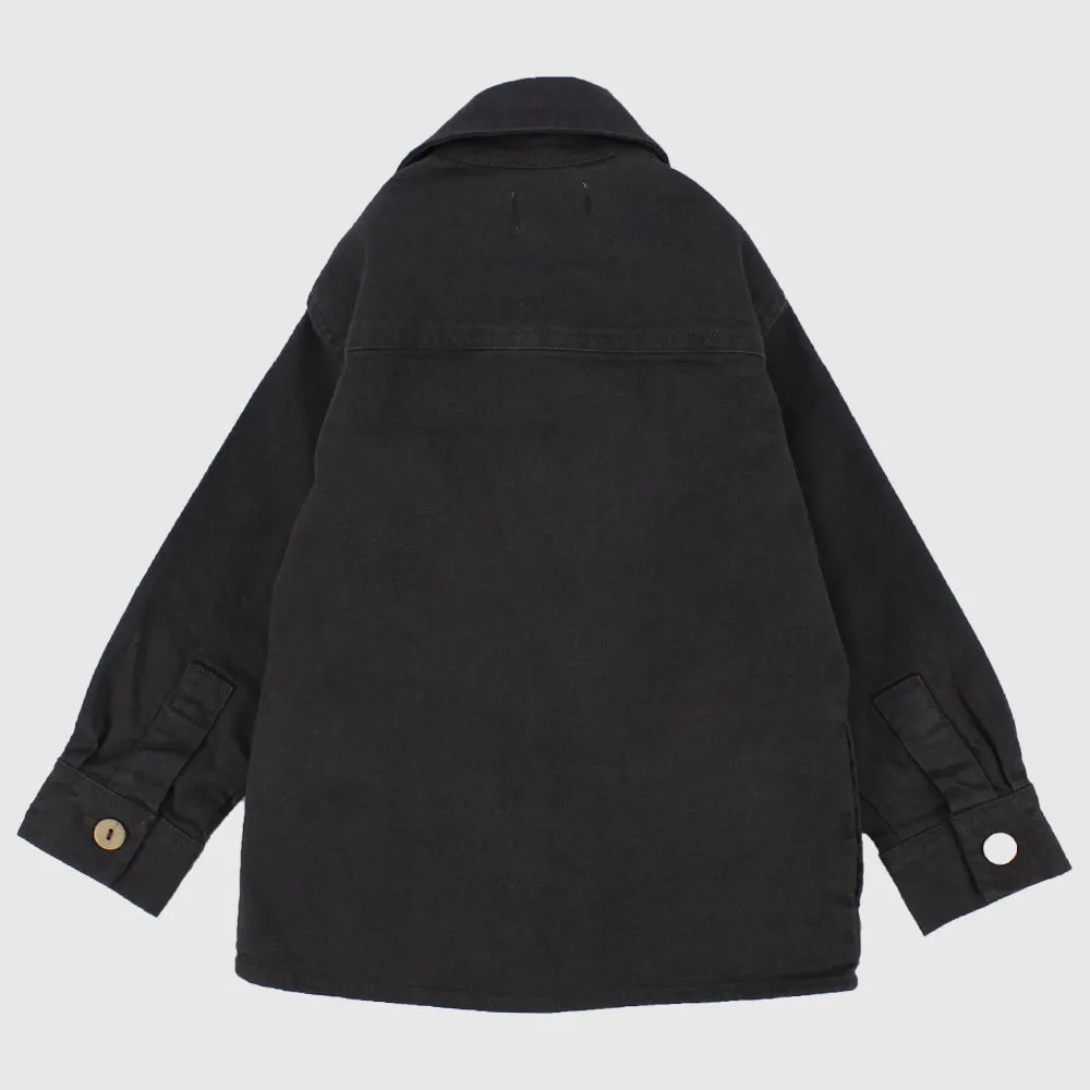 Charcoal Long-Sleeved Overshirt