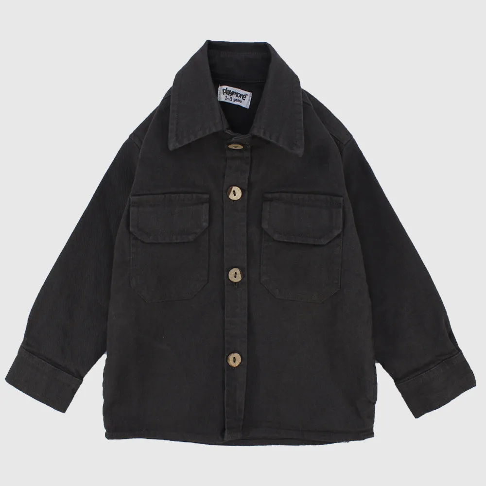 Charcoal Long-Sleeved Overshirt