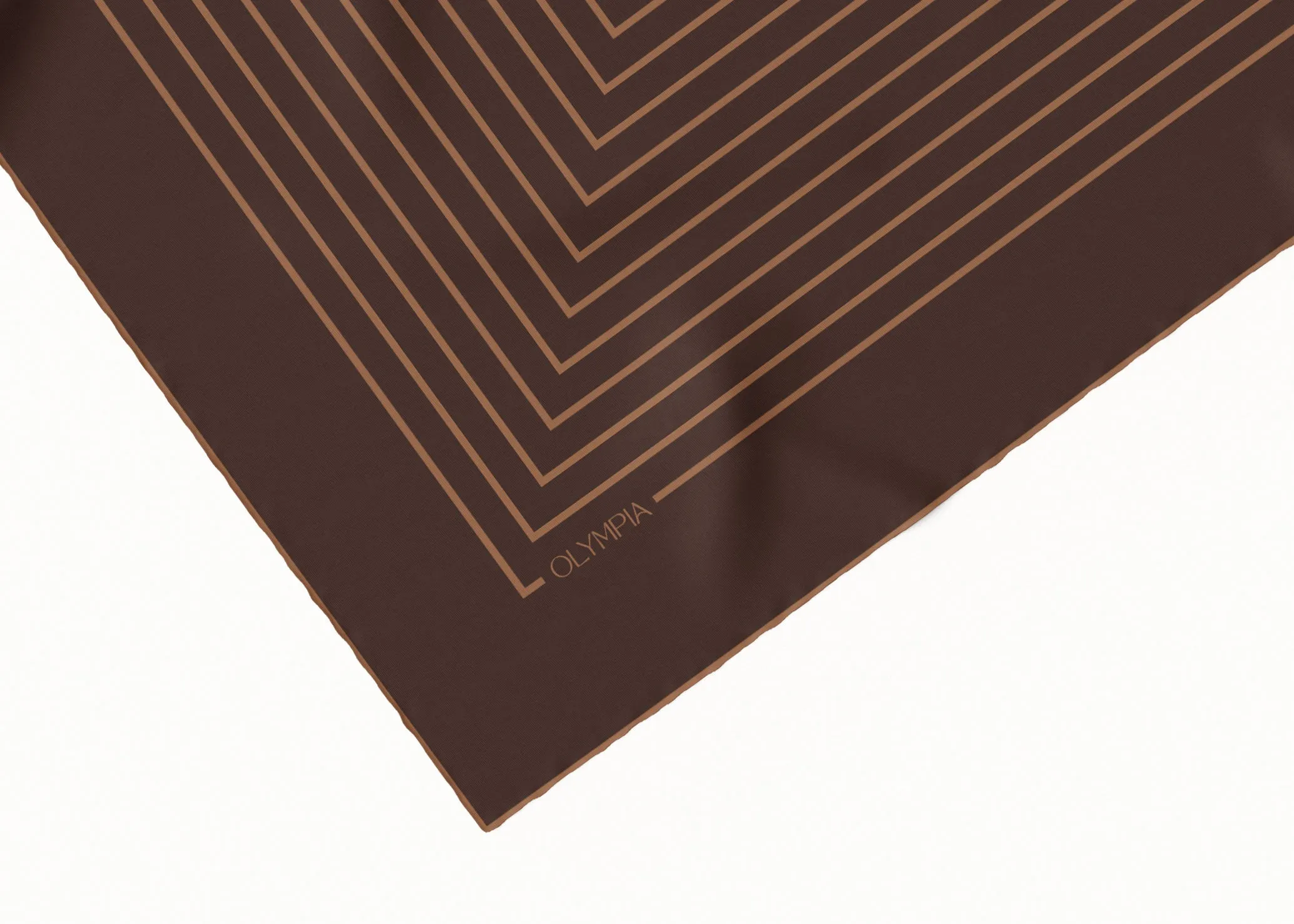 Chloe Dark Chocolate/Tan Silk Scarf - 89x89cm