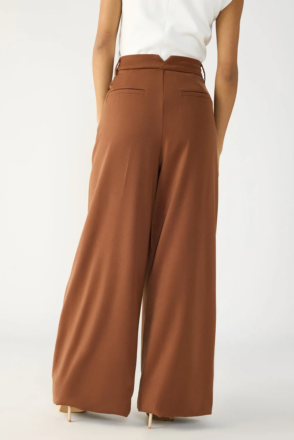 Chocolate Brown Flared Formal Korean Pants