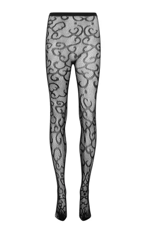 Chorley Tights in Black Recycled Polyester Lace