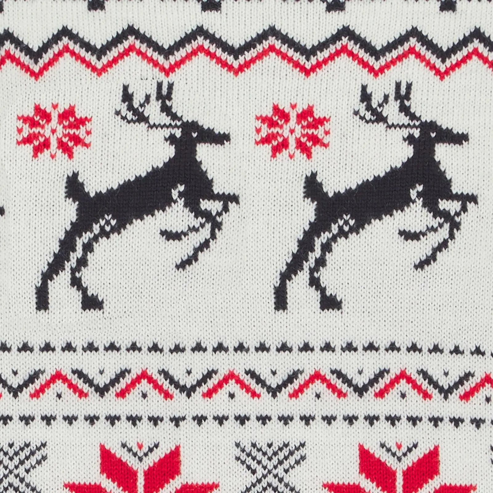 Christmas Reindeer Fairisle Junior Christmas Jumper - White