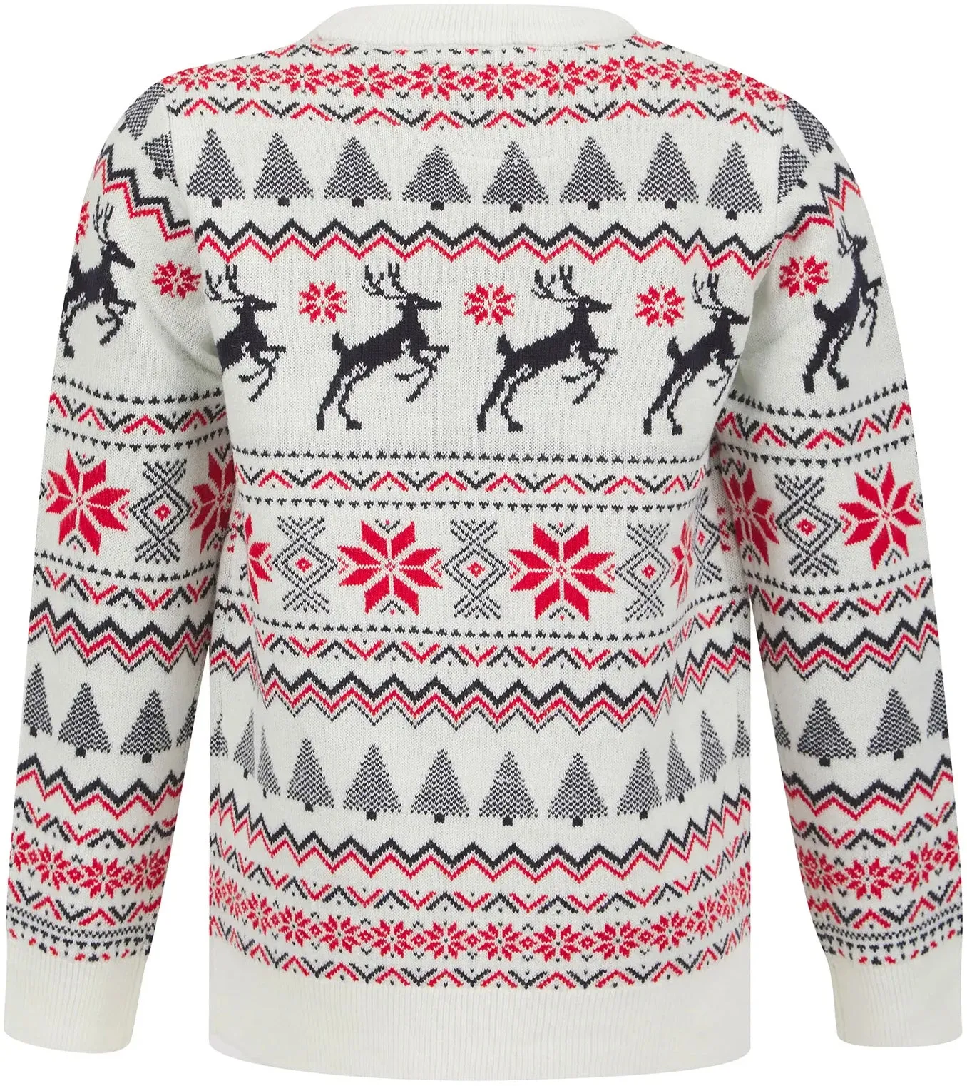 Christmas Reindeer Fairisle Junior Christmas Jumper - White