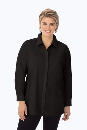 Cici Plus Stretch No Iron Long Sleeve Tunic