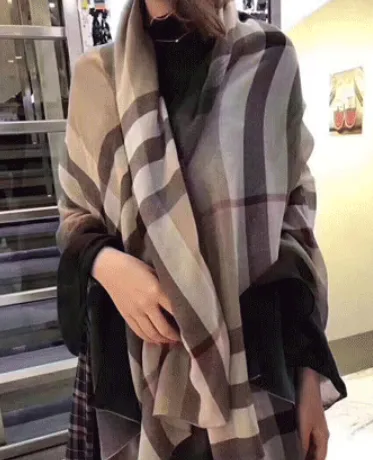 Classic British Versatile Plaid Scarf Wrap For Women