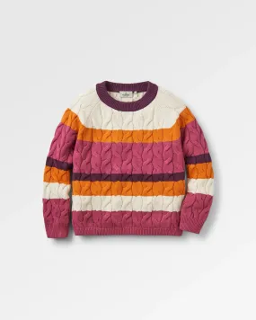 Comfort Organic Cotton Knitted Jumper - Rhubarb Multi Stripe