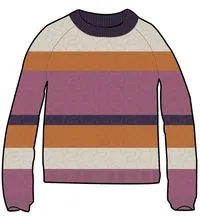 Comfort Organic Cotton Knitted Jumper - Rhubarb Multi Stripe