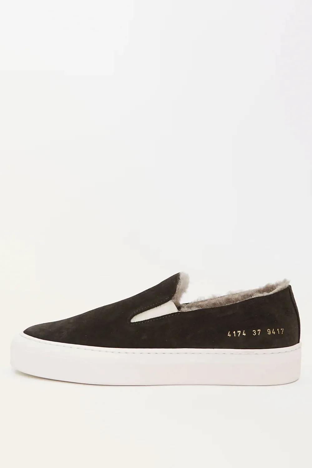 Common Projects Slip On In Suede With Shearling