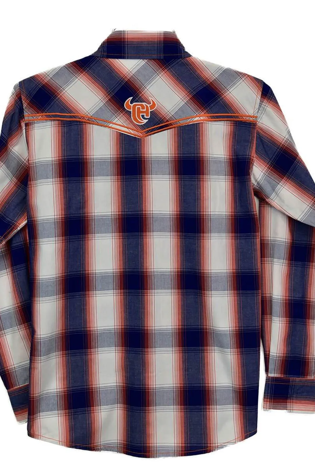 Cowboys Hardwear Kid's Navy & Orange Plaid Shirt