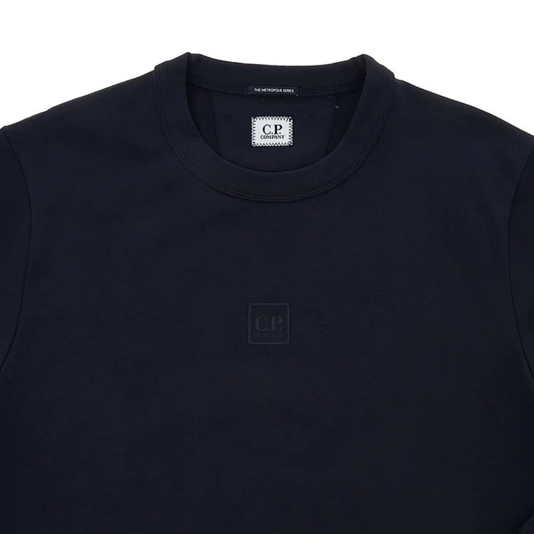 C.P. Company Stretch Fleece Total Eclipse Navy Blue Crew Neck Sweatshirt