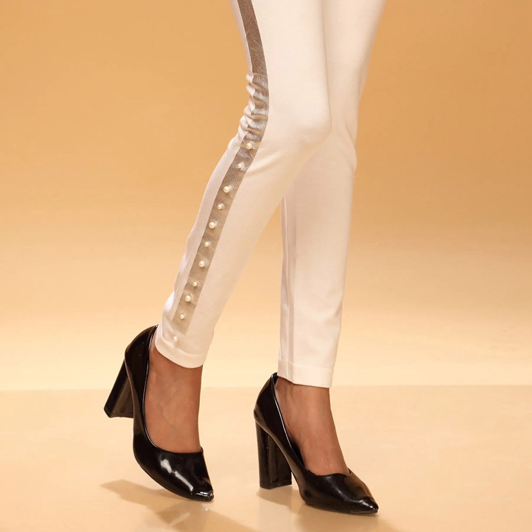 Cream Color Plain Tights PN2062