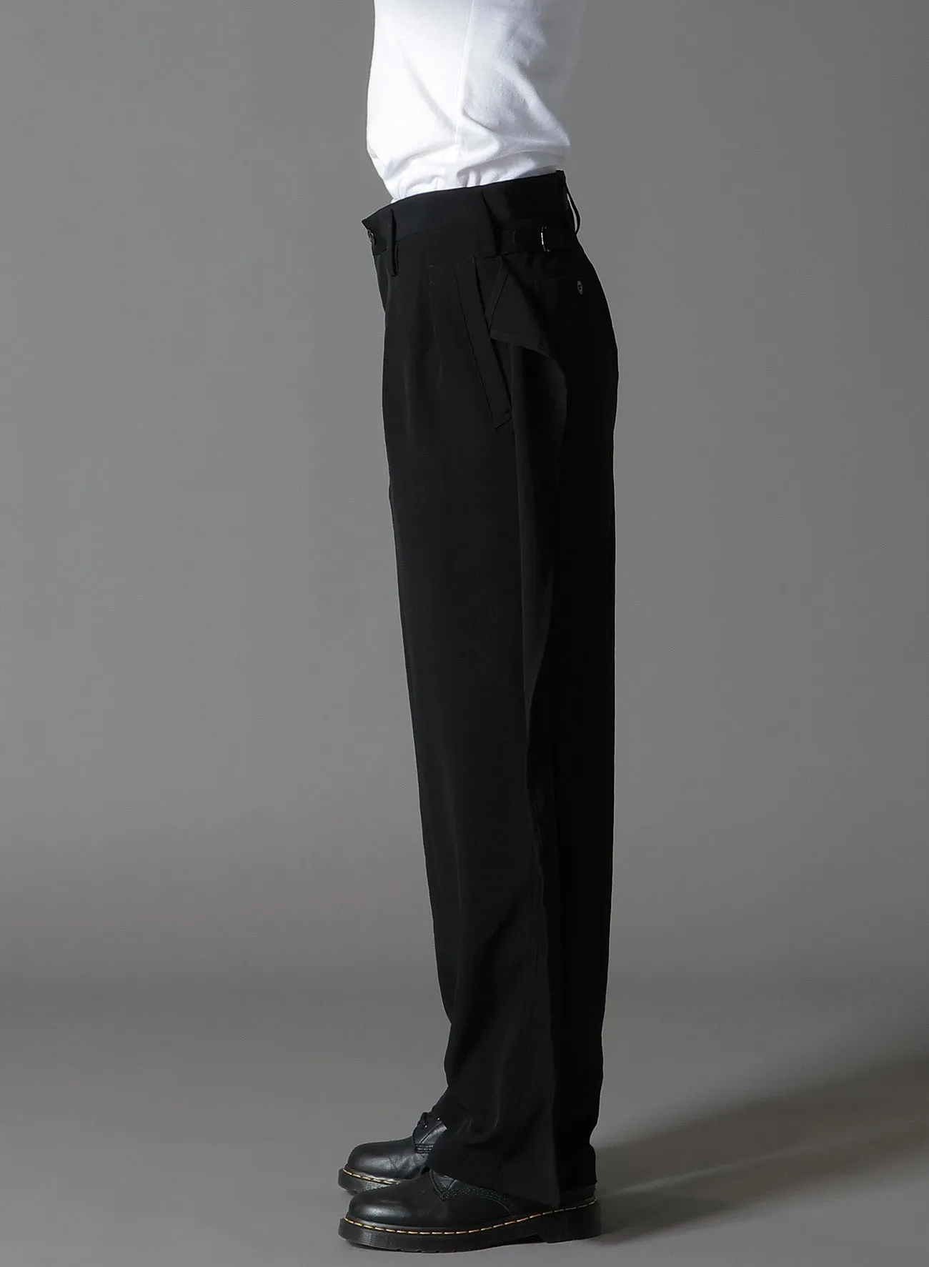 CREPE DE CHINE SIDE TRIMMED PANTS