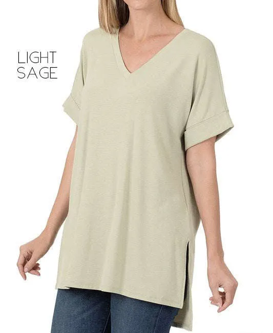 Cuff Sleeve Tunic Tee | S-M