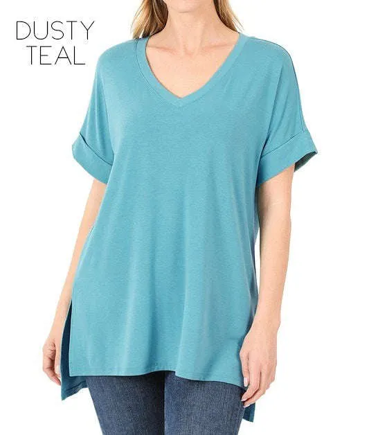 Cuff Sleeve Tunic Tee | S-M