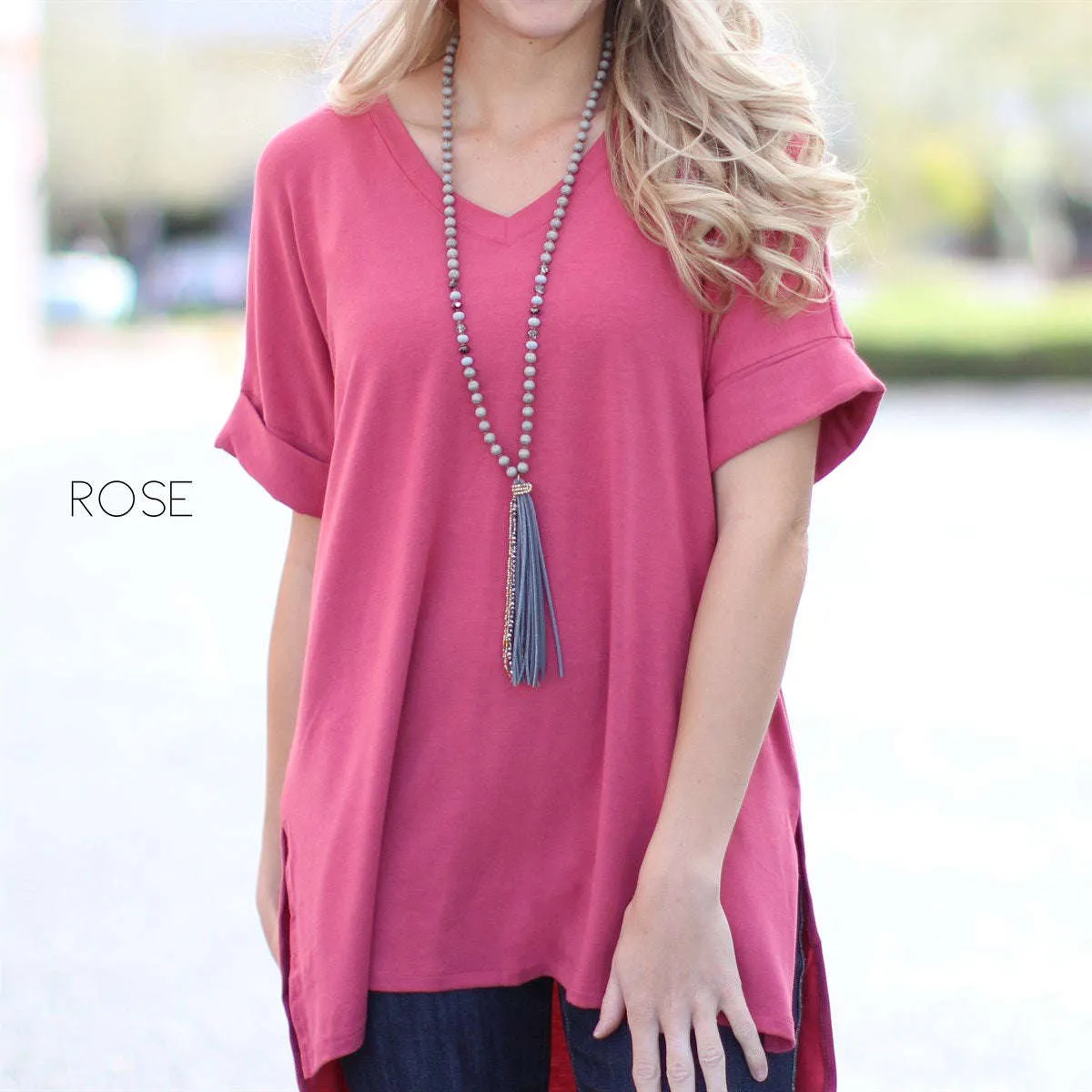 Cuff Sleeve Tunic Tee | S-M