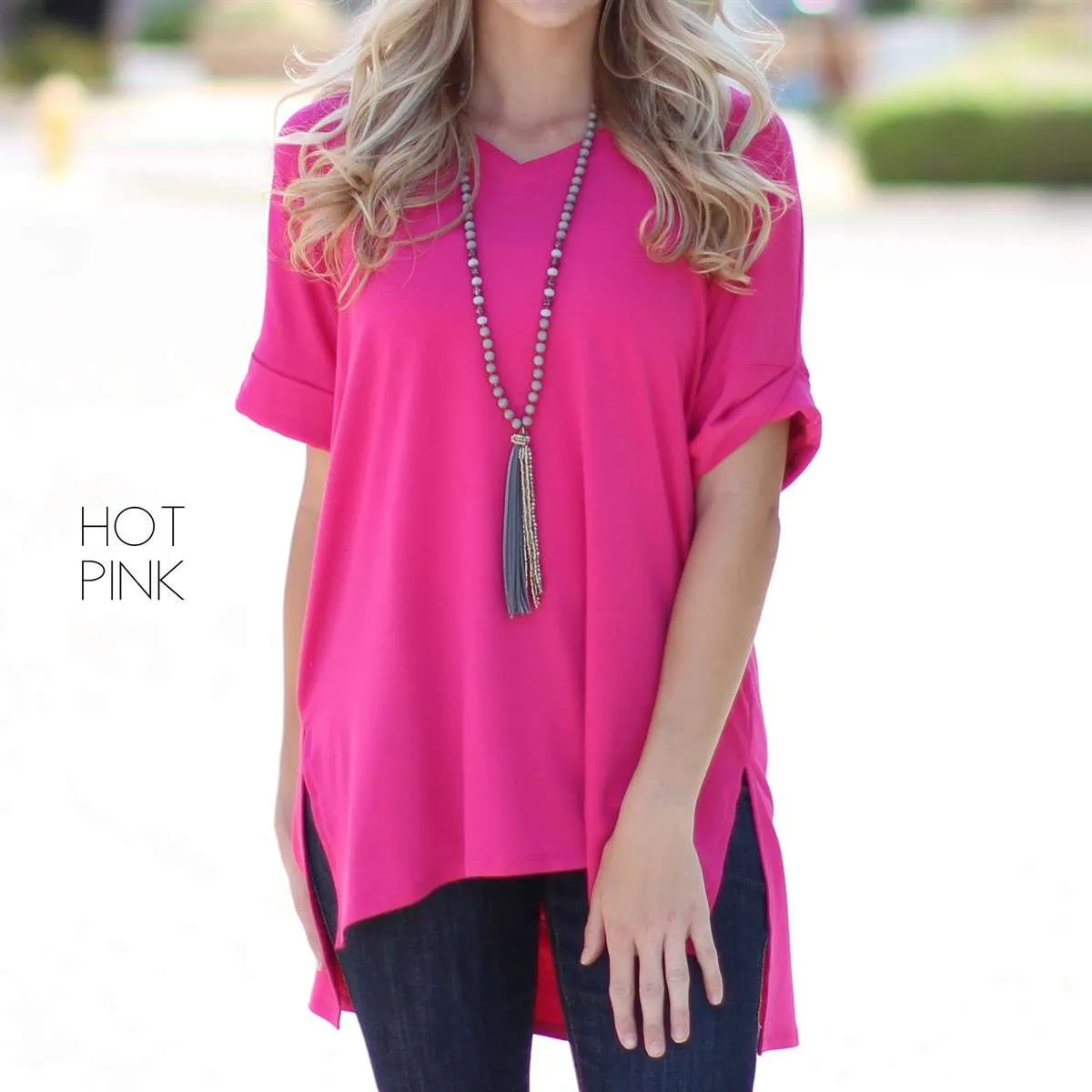 Cuff Sleeve Tunic Tee | S-M