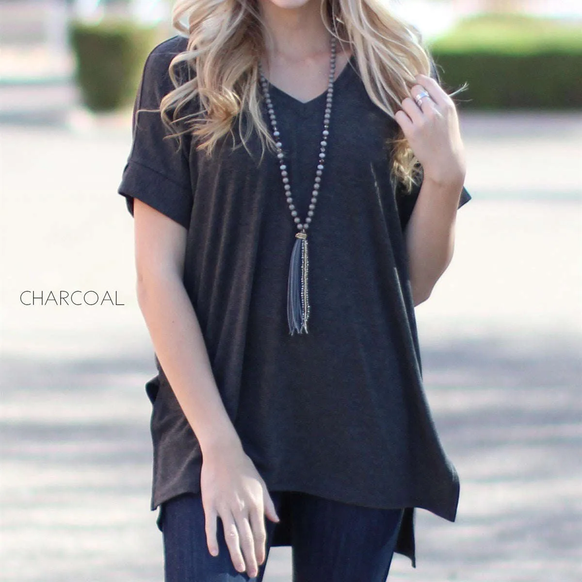 Cuff Sleeve Tunic Tee | S-M