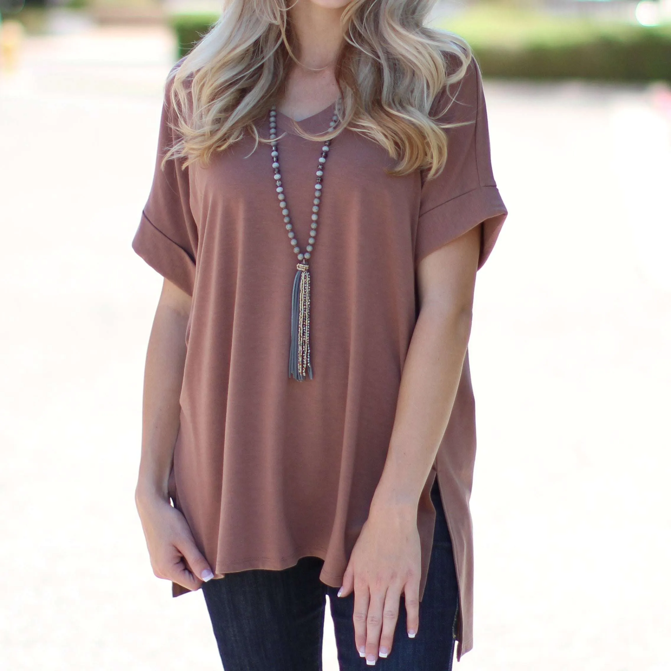 Cuff Sleeve Tunic Tee | S-M