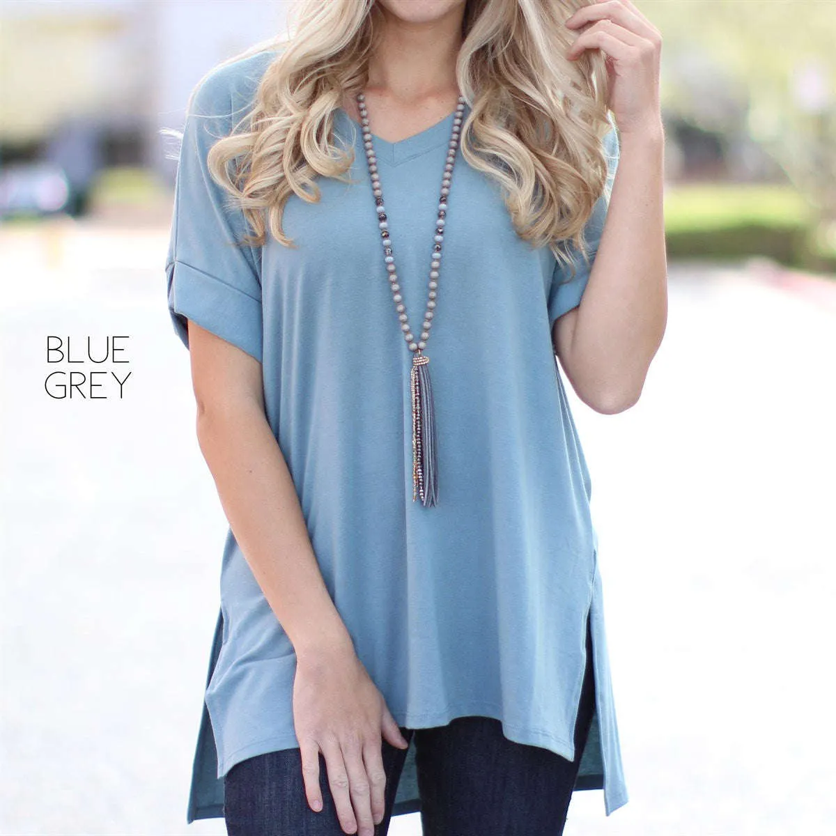 Cuff Sleeve Tunic Tee | S-M